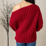 Red off-the-shoulder crochet pattern A44